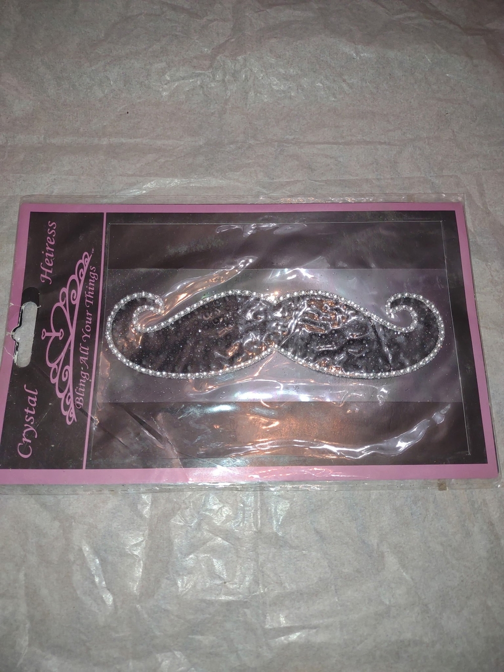 Black Rhinestone Mustache CAR Vehicle Sticker Decal